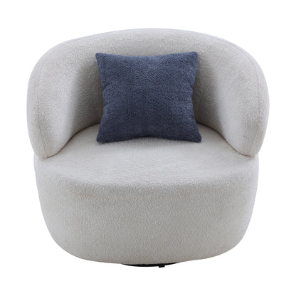 Swivel Barrel Chair Living Room, Single Chair for Small Space Comfy Round Sofa Chair Boucle Accent Chair Circle Sherpa (Beige)(Same Sku:W876P199947) image 12