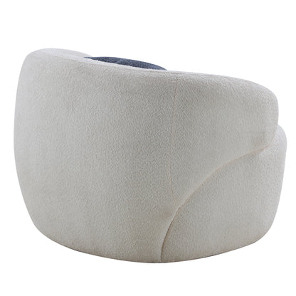 Swivel Barrel Chair Living Room, Single Chair for Small Space Comfy Round Sofa Chair Boucle Accent Chair Circle Sherpa (Beige)(Same Sku:W876P199947) image 10