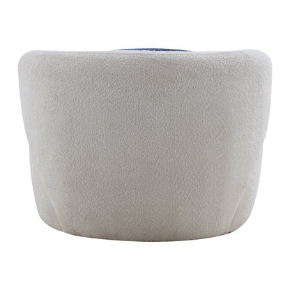 Swivel Barrel Chair Living Room, Single Chair for Small Space Comfy Round Sofa Chair Boucle Accent Chair Circle Sherpa (Beige)(Same Sku:W876P199947) image 8