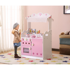 Kids Funnel 2 In 1 Pink Pretend Kitchen and Market Stal