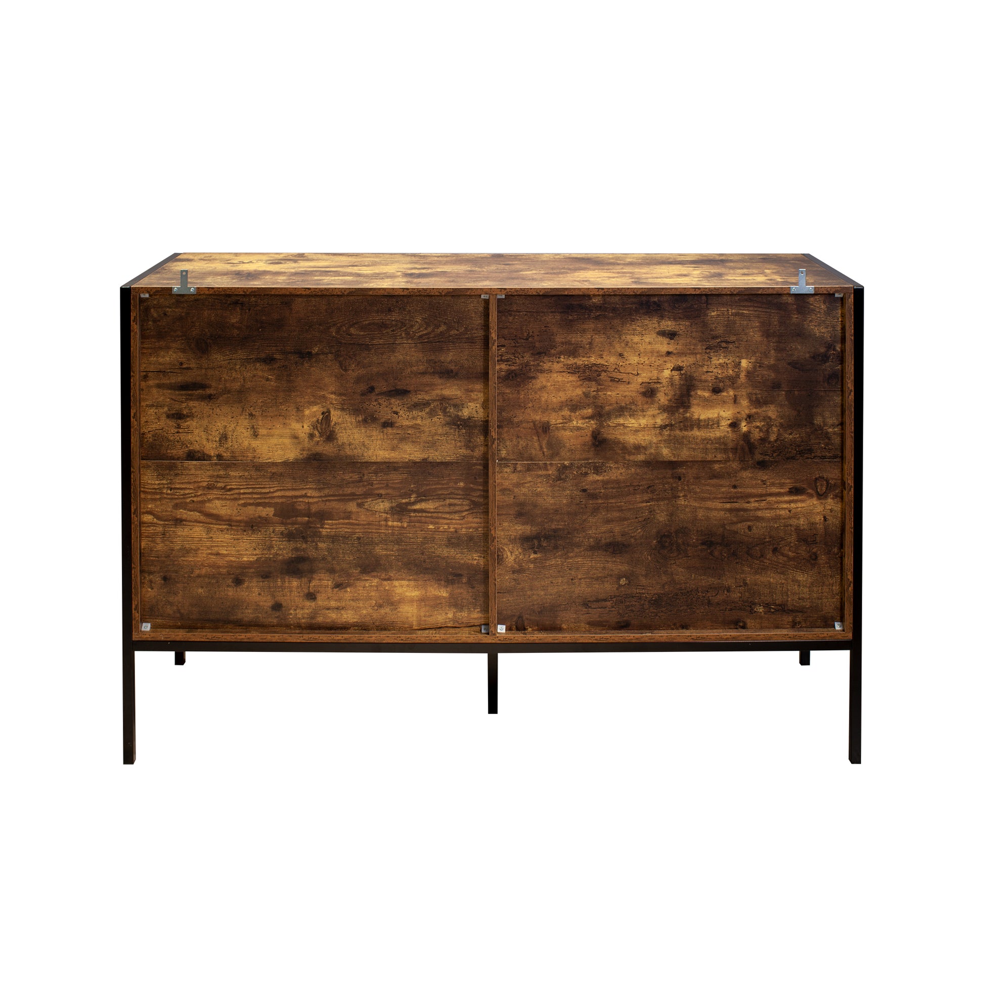 Industrial Style 6 Drawer Double Dresser,Rustic Brown Wood Storage Dresser Clothes Organizer with Sturdy Steel Frame, Chest with 6 Drawer, Storage Cabinet for Bedroom, Living Room image 5