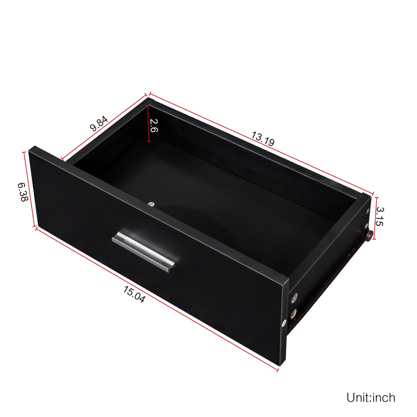 Black modern simple hair desk, multi-layer storage, large storage space image 8