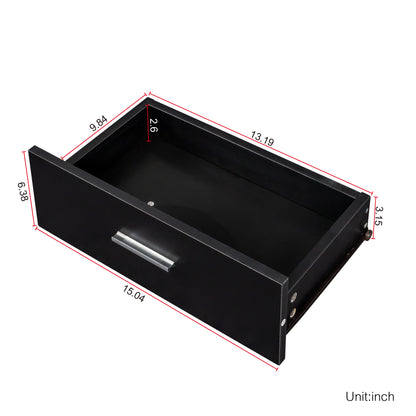 Black modern simple hair desk, multi-layer storage, large storage space image 8