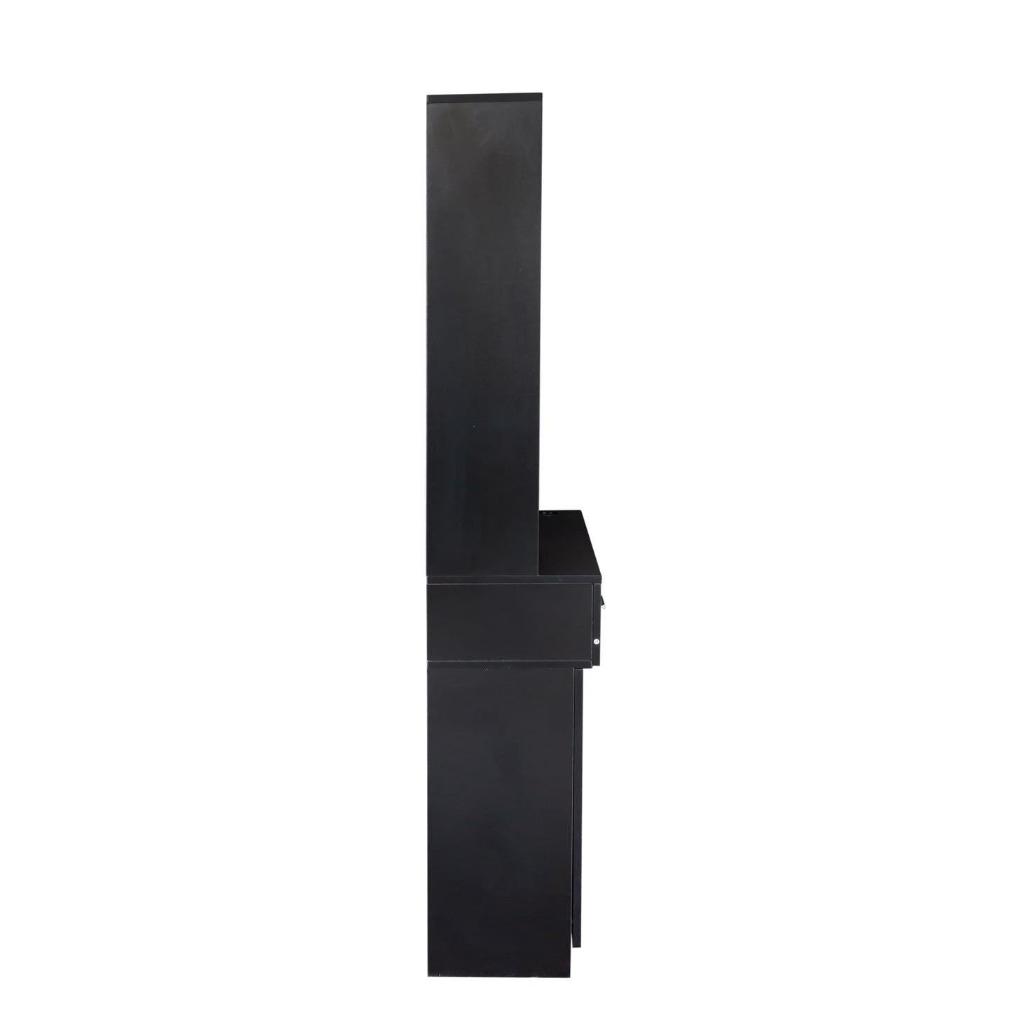 Black modern simple hair desk, multi-layer storage, large storage space image 9