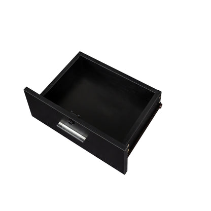 Black modern simple hair desk, multi-layer storage, large storage space image 11