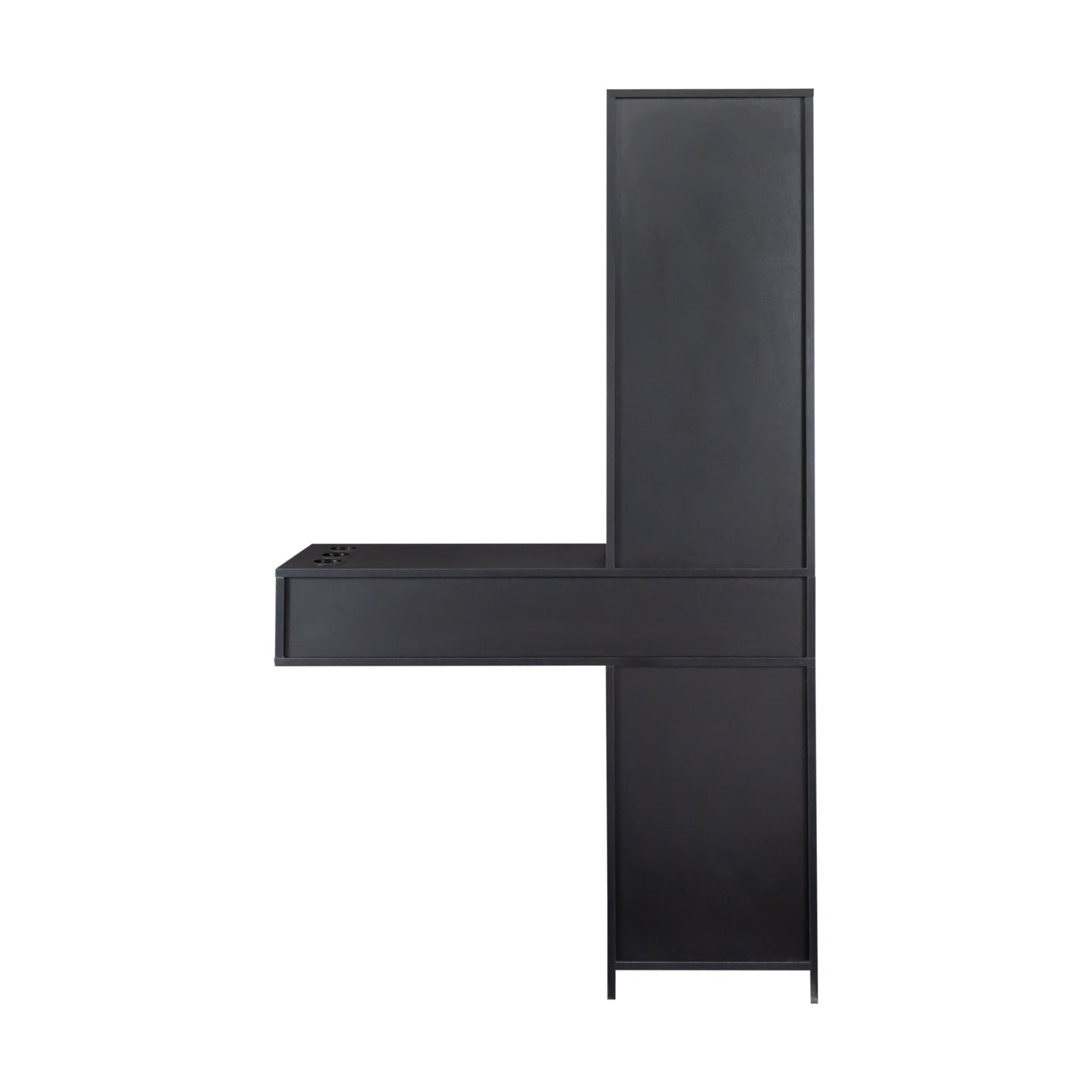 Black modern simple hair desk, multi-layer storage, large storage space image 10