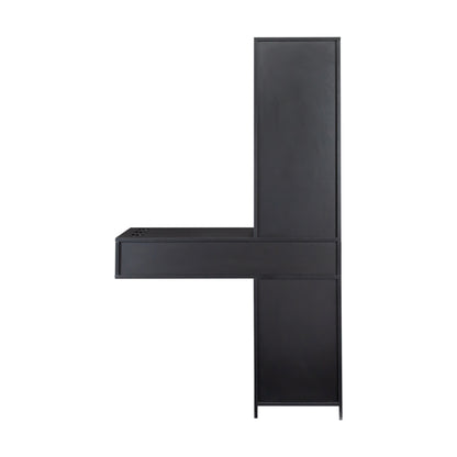 Black modern simple hair desk, multi-layer storage, large storage space image 10