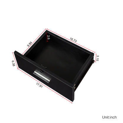 Black modern simple hair desk, multi-layer storage, large storage space image 7