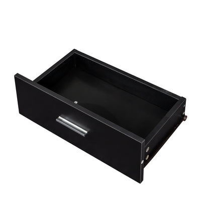 Black modern simple hair desk, multi-layer storage, large storage space image 6