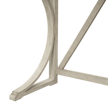 TOPMAX Farmhouse 3-Piece Counter Height Dining Table Set with USB Port and Upholstered Stools,Milky White image 12