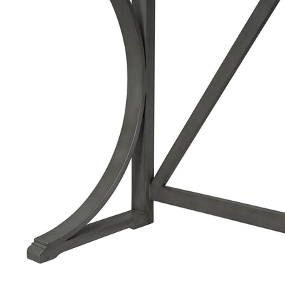 TOPMAX Farmhouse 3-Piece Counter Height Dining Table Set with USB Port and Upholstered Stools,Gray image 11
