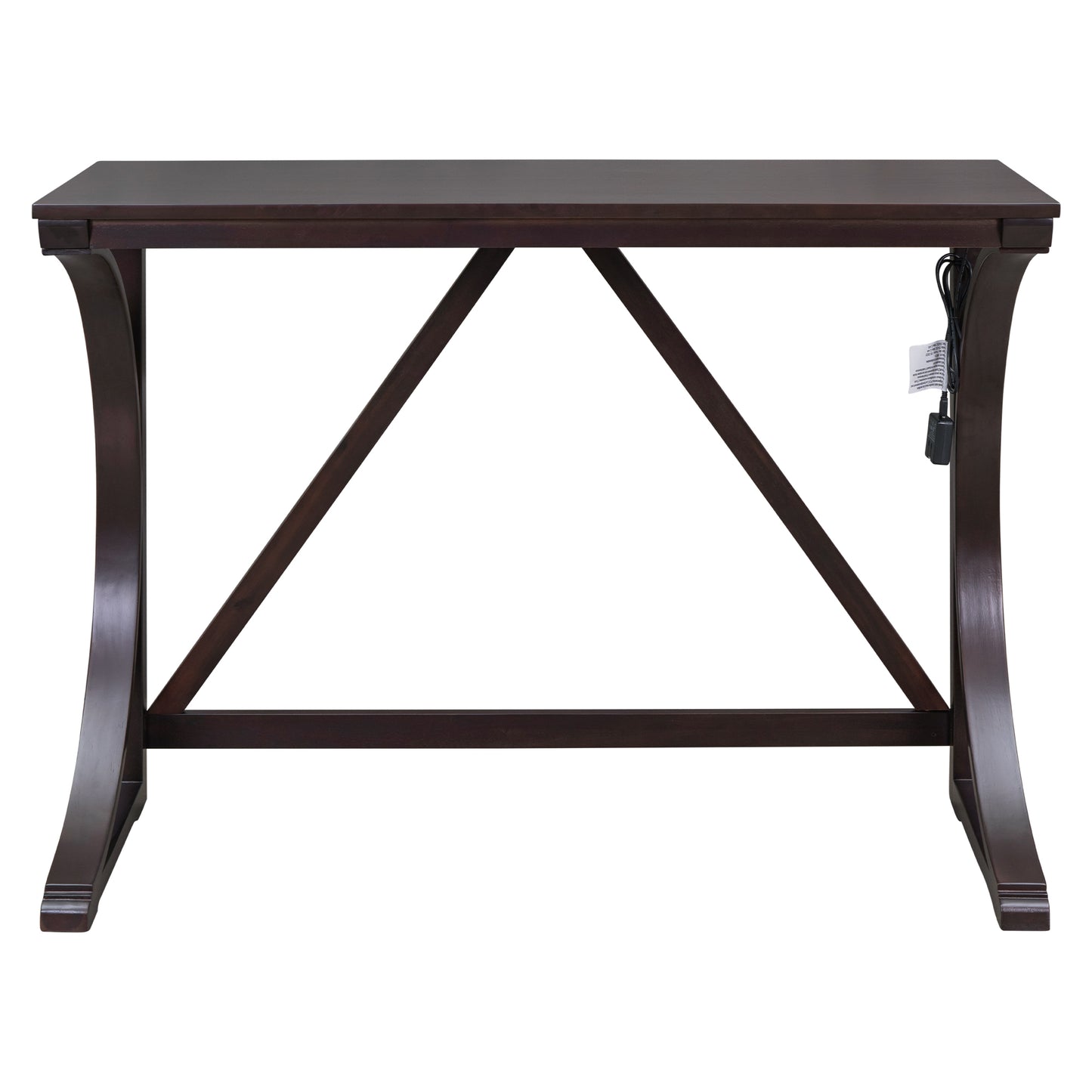 TOPMAX Farmhouse 3-Piece Counter Height Dining Table Set with USB Port and Upholstered Stools,Espresso image 11