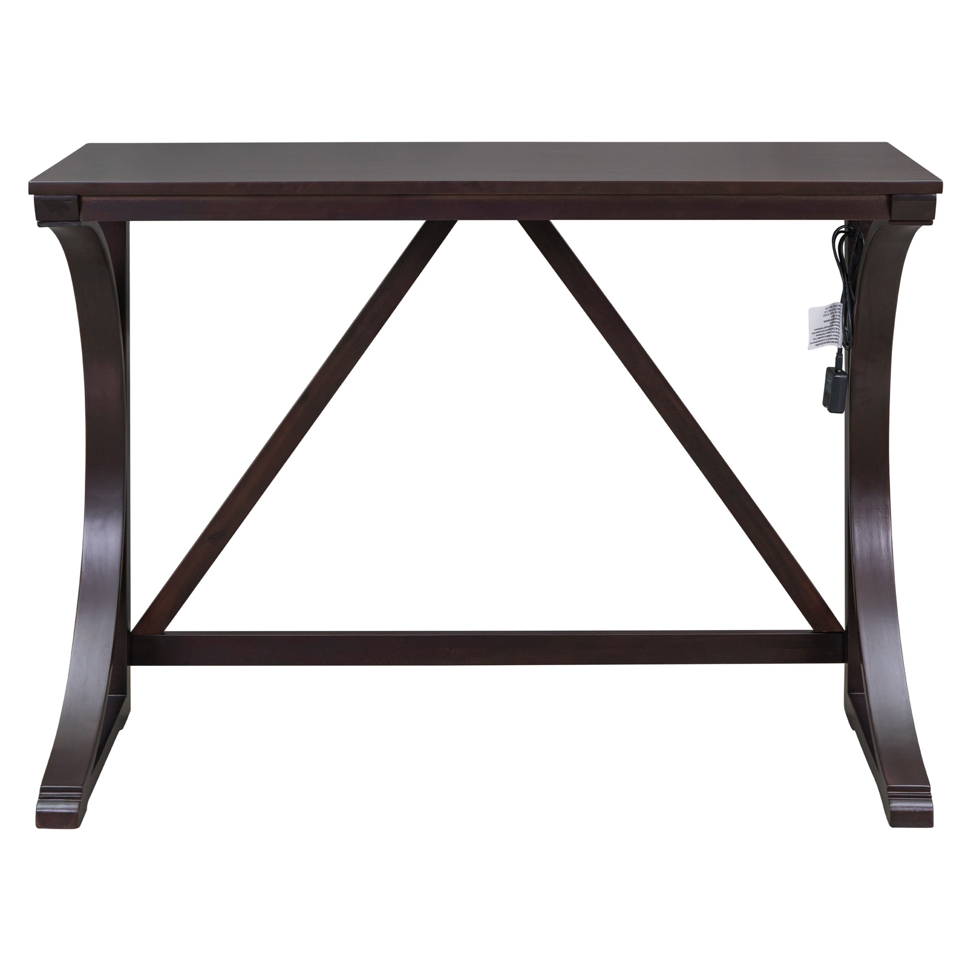 TOPMAX Farmhouse 3-Piece Counter Height Dining Table Set with USB Port and Upholstered Stools,Espresso image 11