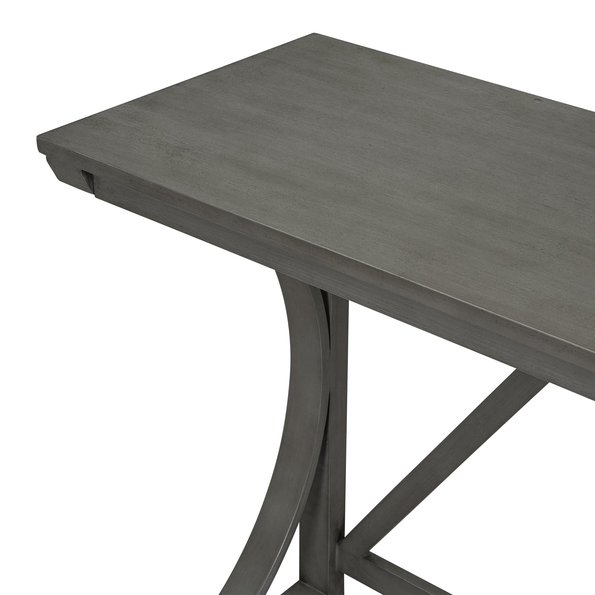 TOPMAX Farmhouse 3-Piece Counter Height Dining Table Set with USB Port and Upholstered Stools,Gray image 12