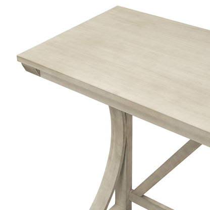 TOPMAX Farmhouse 3-Piece Counter Height Dining Table Set with USB Port and Upholstered Stools,Milky White image 11