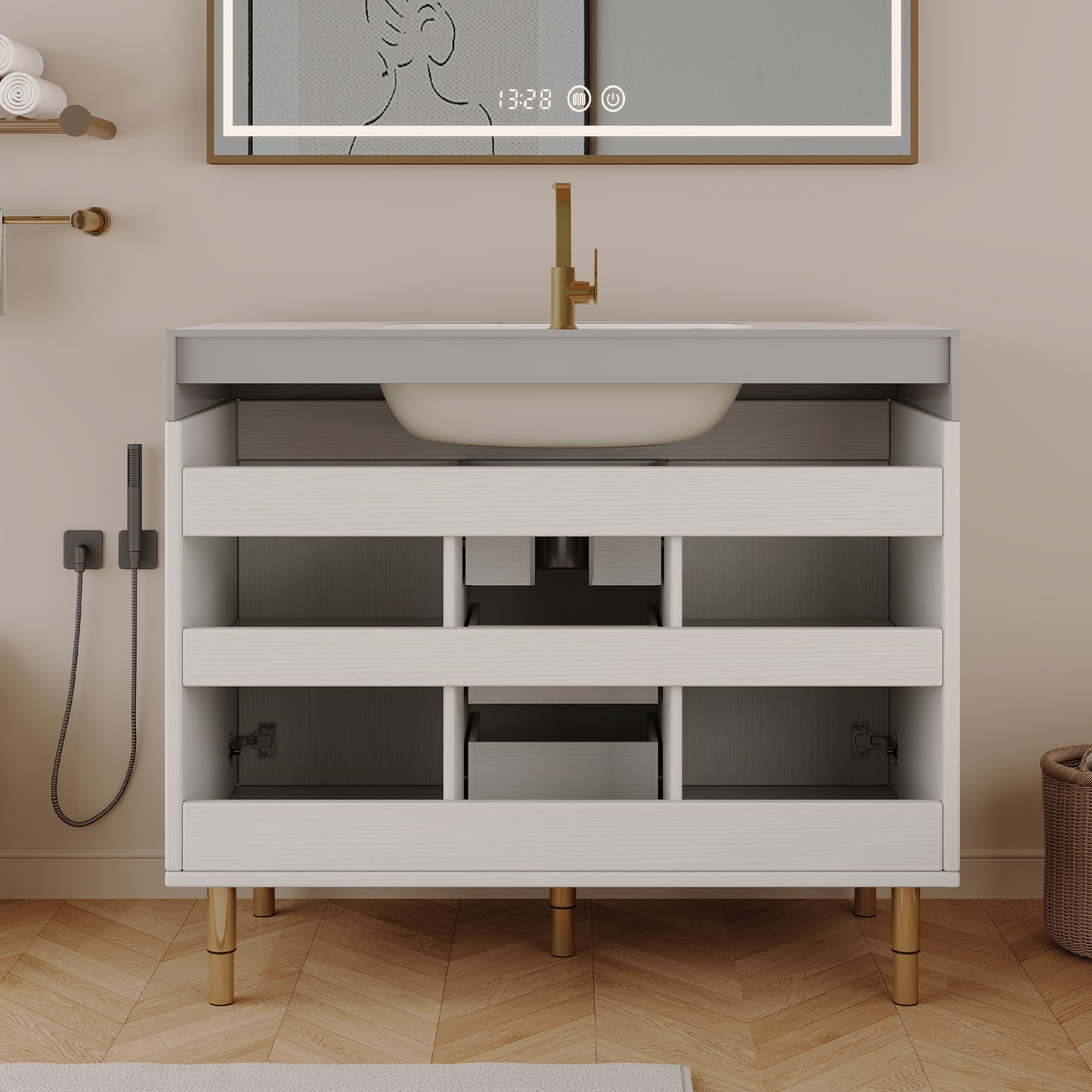 36 in Modern Free-standing Bathroom Vanity with Ceramic Sink & Ample Storage image 8