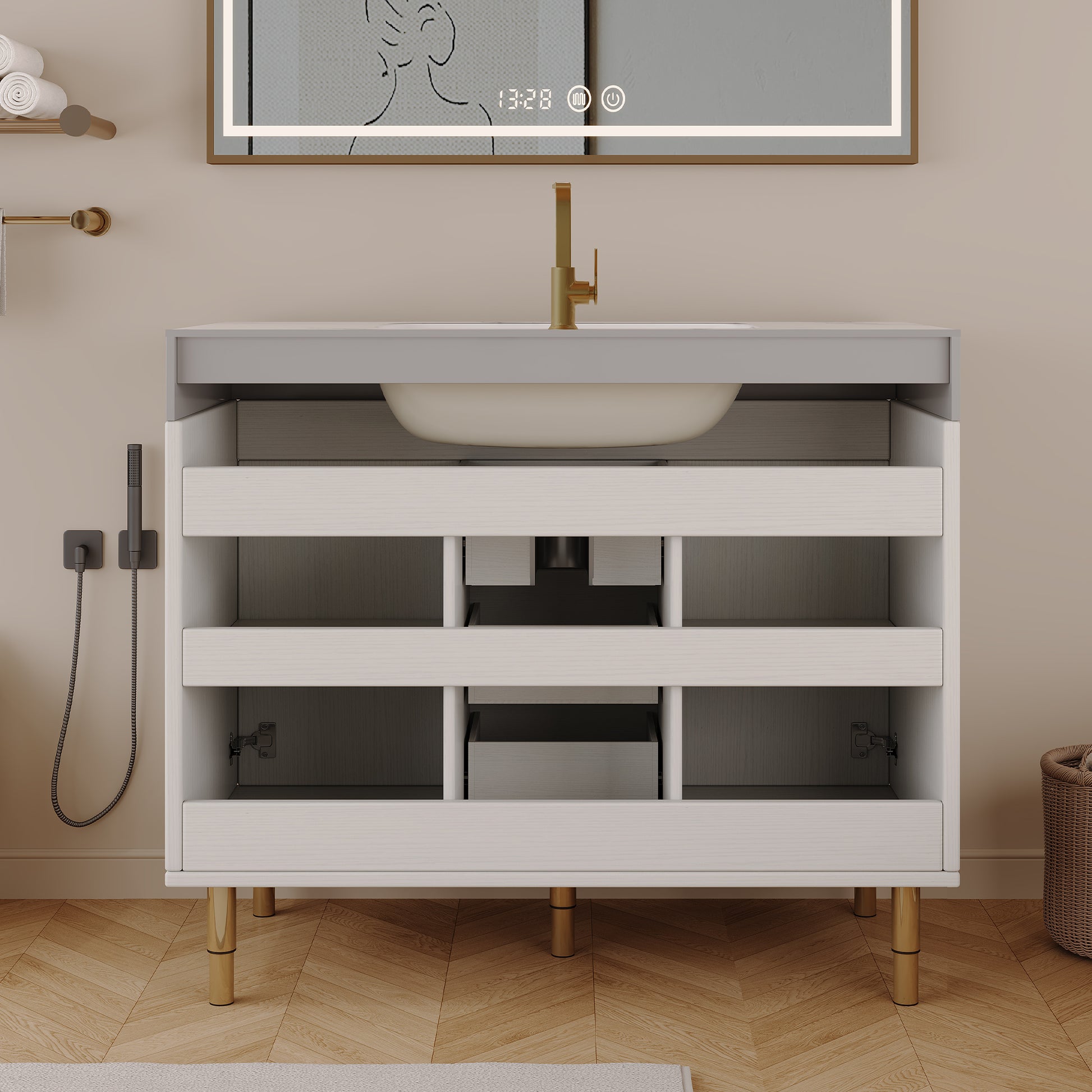 36 in Modern Free-standing Bathroom Vanity with Ceramic Sink & Ample Storage image 8