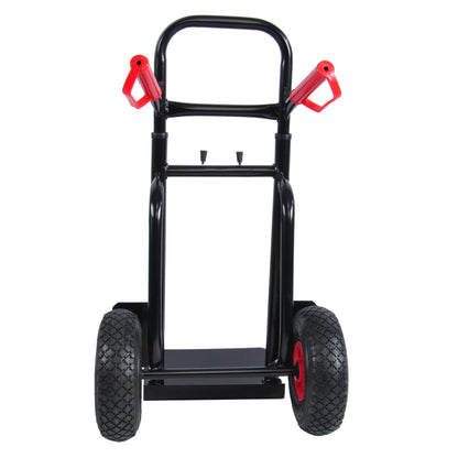 Heavy duty manual truck with double handles 330 lb steel trolley for moving heavy platform truck with 10 "rubber wheels for moving/warehouse/garden/grocery image 11