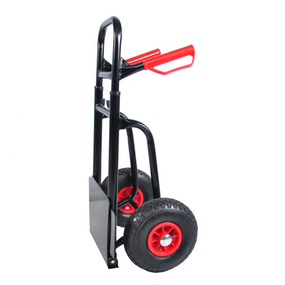 Heavy duty manual truck with double handles 330 lb steel trolley for moving heavy platform truck with 10 "rubber wheels for moving/warehouse/garden/grocery image 9