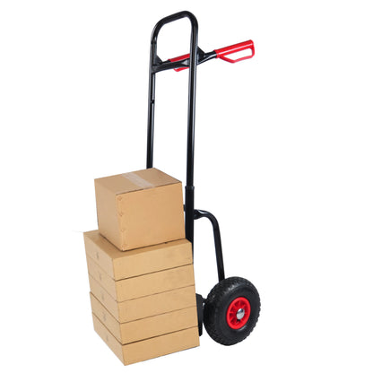 Heavy duty manual truck with double handles 330 lb steel trolley for moving heavy platform truck with 10 "rubber wheels for moving/warehouse/garden/grocery image 4