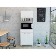 Santa Maria 1-Drawer 1-Shelf Area Pantry with Adjustable Metal Legs White