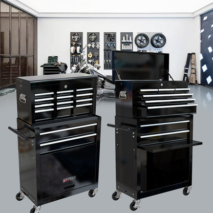 High Capacity Rolling Tool Chest with Wheels and Drawers, 8-Drawer Tool Storage Cabinet--BLACK image 11