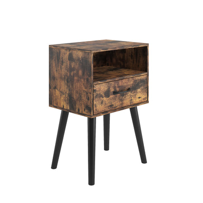 Two Sets of Nightstand,Modern Bedside Table with Storage Drawer and Open Wood Shelf, for Living Room, Bedroom and Small Spaces, Accent Night Stand, Easy Assembly image 5