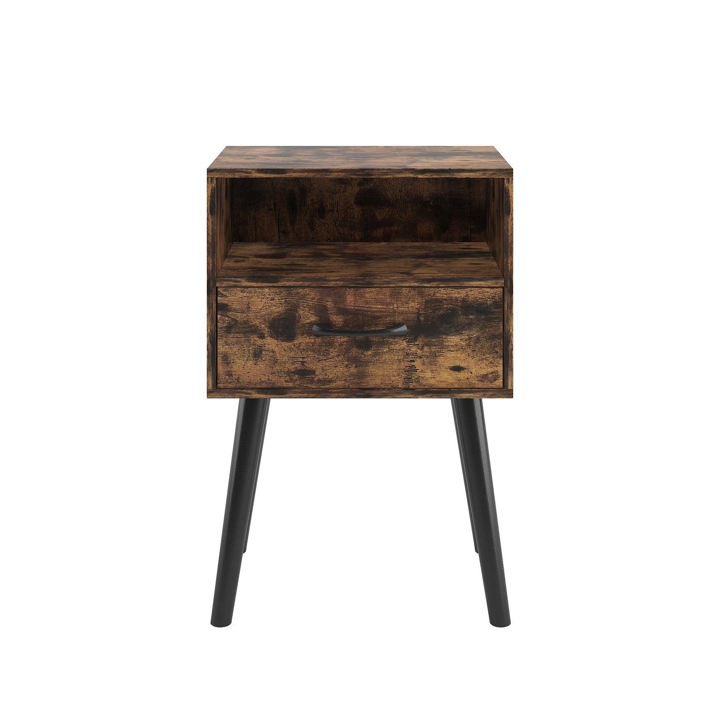 Two Sets of Nightstand,Modern Bedside Table with Storage Drawer and Open Wood Shelf, for Living Room, Bedroom and Small Spaces, Accent Night Stand, Easy Assembly image 7