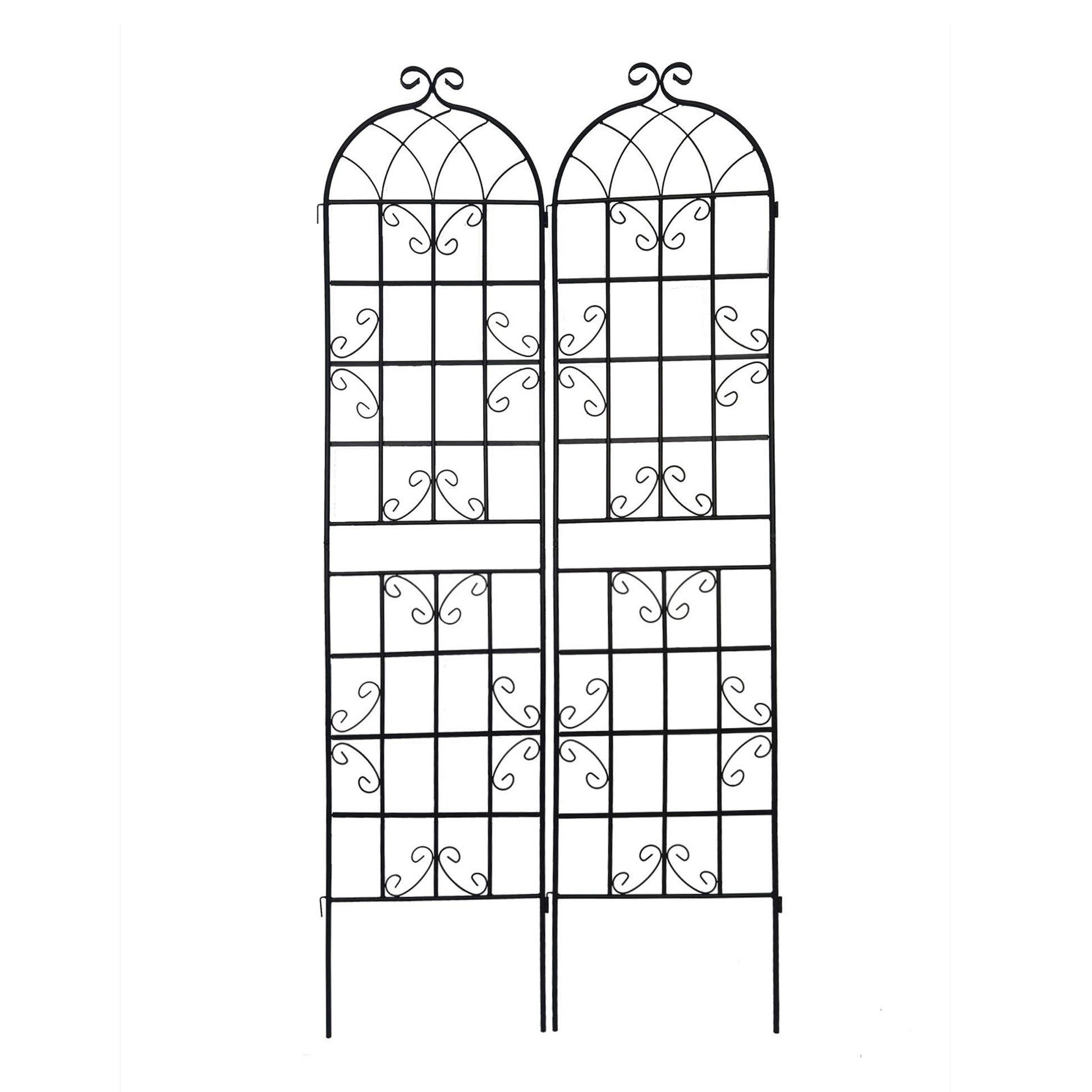 4 Pack Metal Garden Trellis 86.7" x 19.7" Rustproof Trellis for Climbing Plants Outdoor Flower Support Black image 10