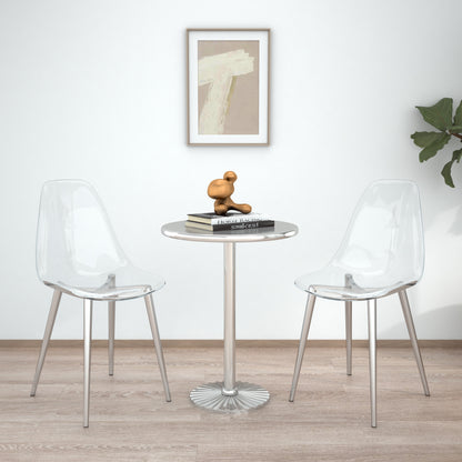 Modern simple transparent dining chair plastic chair armless crystal chair Nordic creative makeup stool negotiation chair Set of 4 and plating metal legW115164140,TW-1200 image 2