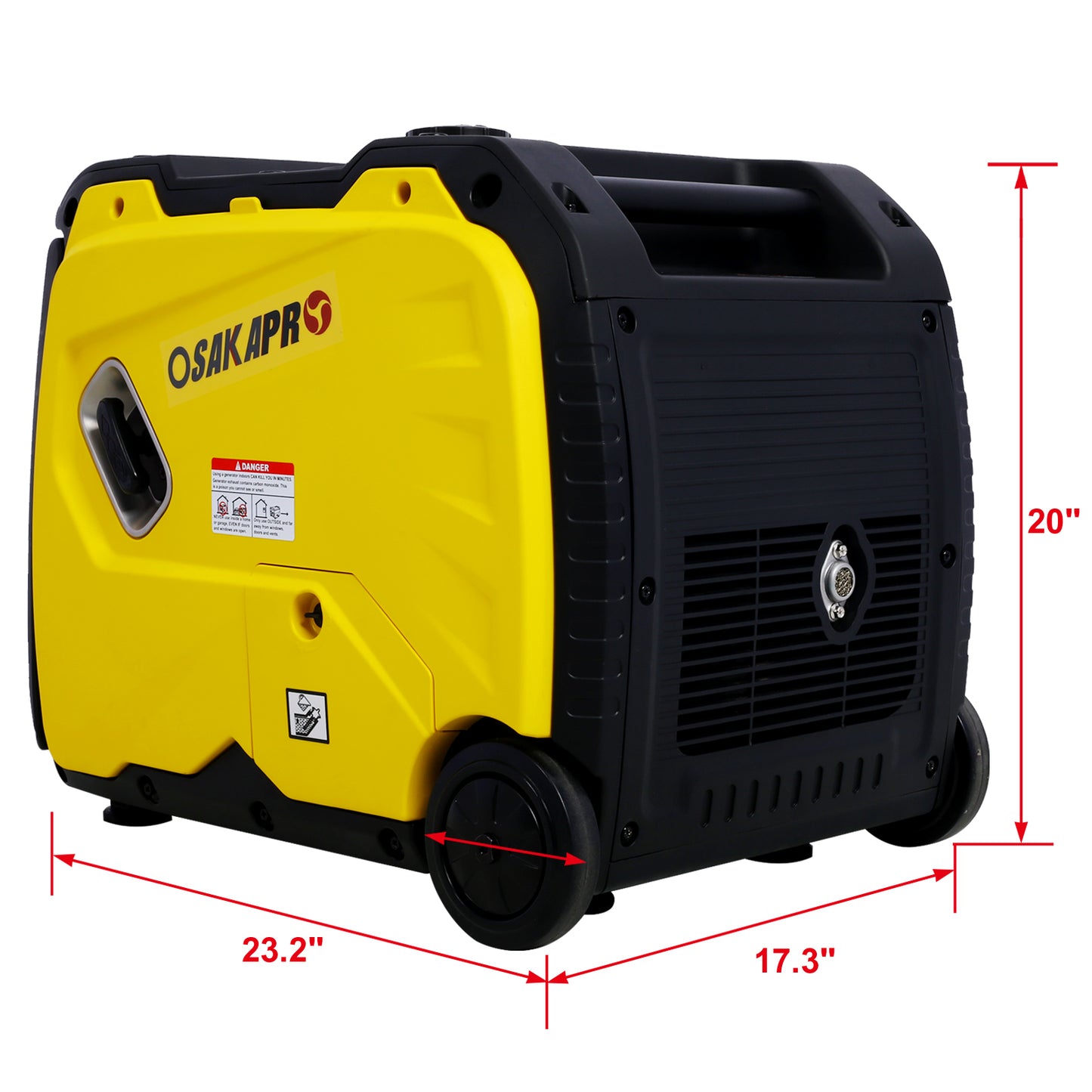 Super quiet Inverter Generator 4500w portable generator electric start, foldable handle with wheel,212cc 4 stroke EPA compliant image 4