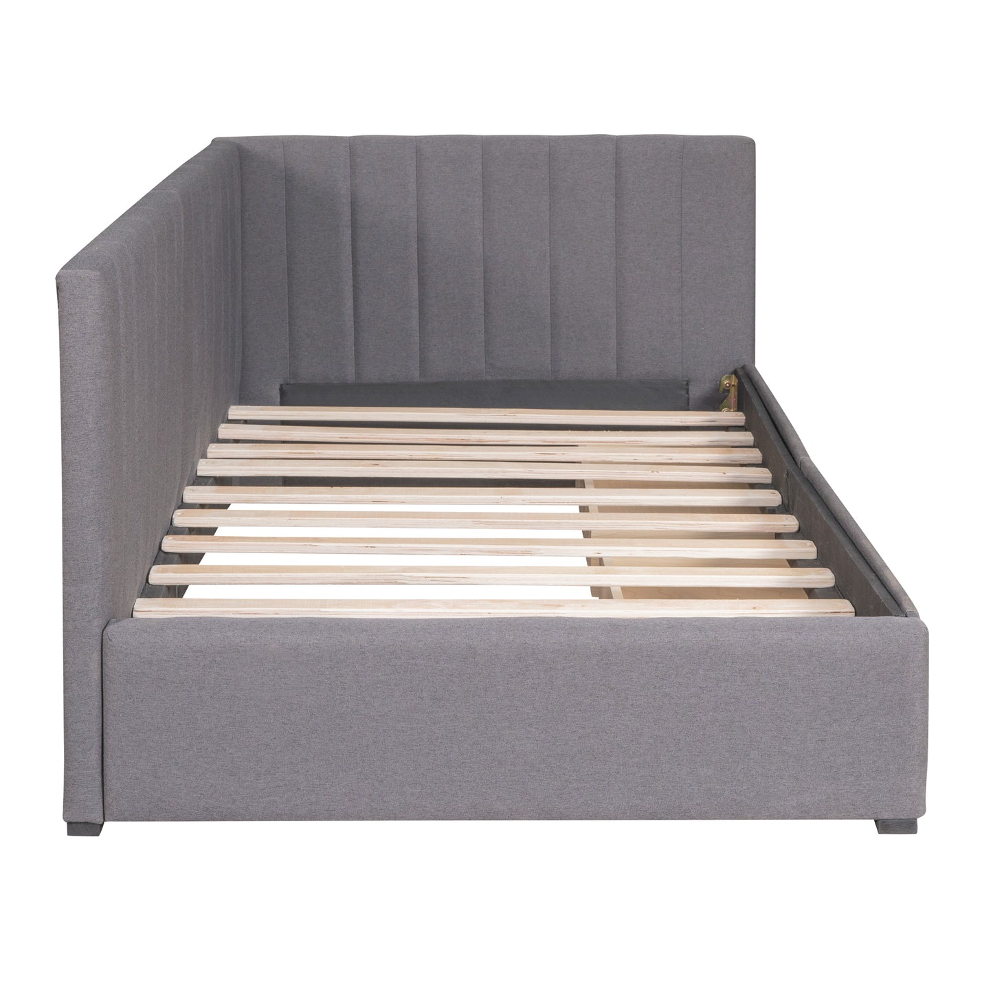 Upholstered Daybed with 2 Storage Drawers Twin Size Sofa Bed Frame No Box Spring Needed, Linen Fabric (Gray)(OLD SKU:WF299017AAE) image 7