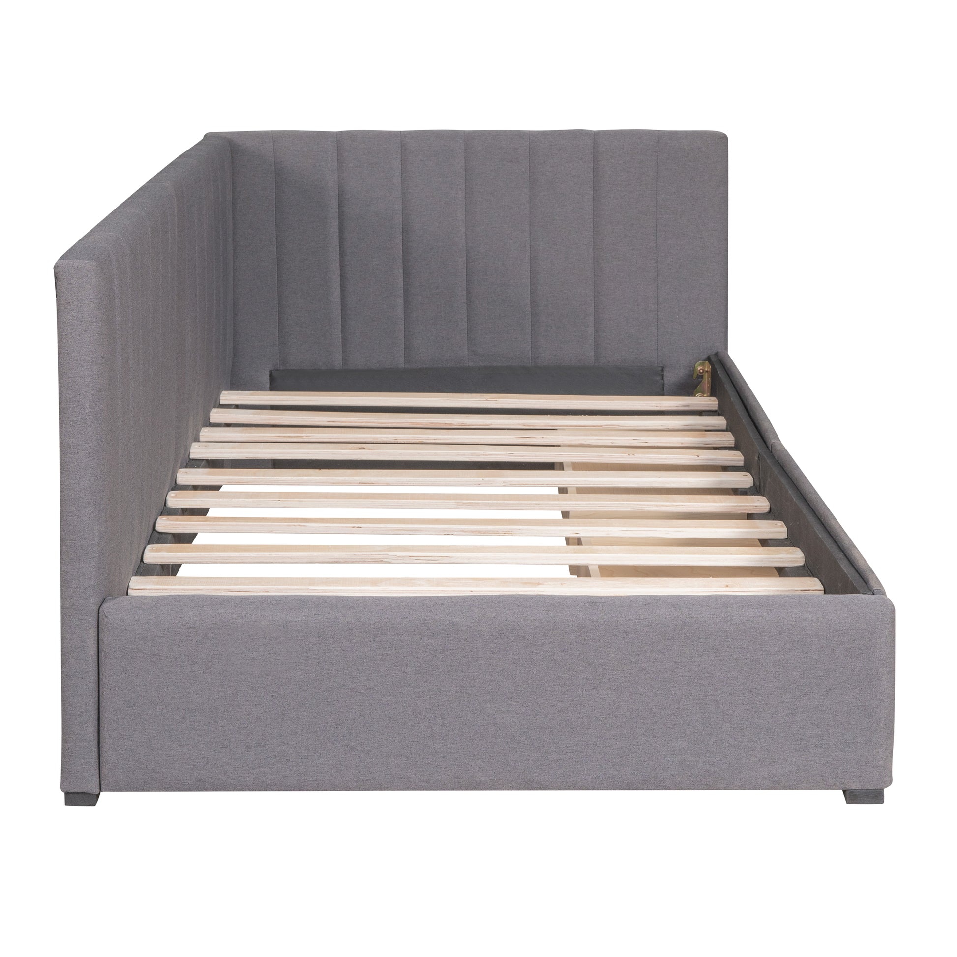 Upholstered Daybed with 2 Storage Drawers Twin Size Sofa Bed Frame No Box Spring Needed, Linen Fabric (Gray)(OLD SKU:WF299017AAE) image 7