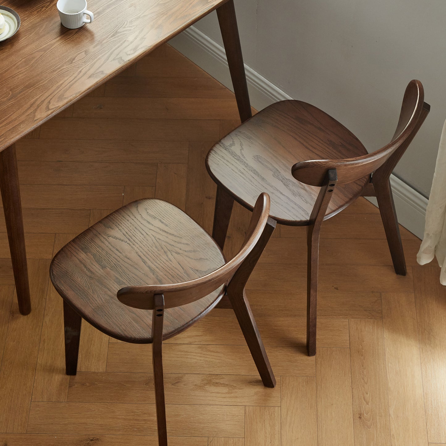 (Set of 2 pcs) Dining chair wooden FAS grade oak natural wood made in North America 100% dirt-free wood chair solid chair table chair wooden living room chair simple and natural 46.5 * 54 * 80cm image 11