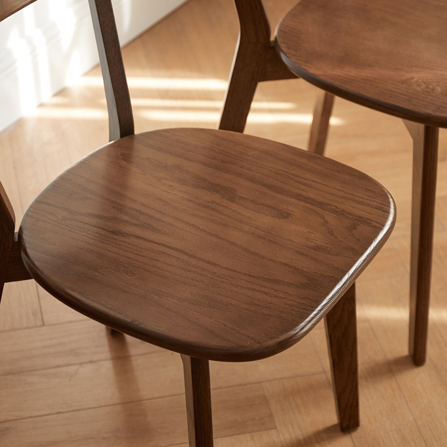 (Set of 2 pcs) Dining chair wooden FAS grade oak natural wood made in North America 100% dirt-free wood chair solid chair table chair wooden living room chair simple and natural 46.5 * 54 * 80cm image 2