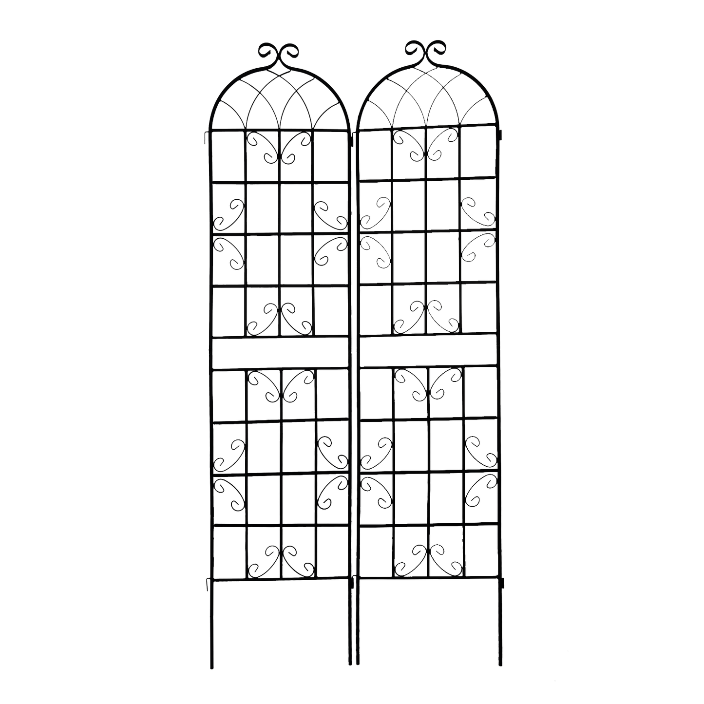 4 Pack Metal Garden Trellis 86.7" x 19.7" Rustproof Trellis for Climbing Plants Outdoor Flower Support Black image 9