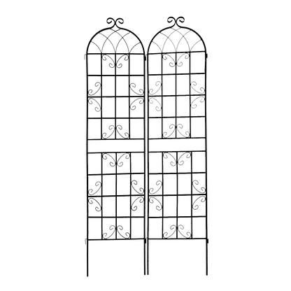 4 Pack Metal Garden Trellis 86.7" x 19.7" Rustproof Trellis for Climbing Plants Outdoor Flower Support Black image 9