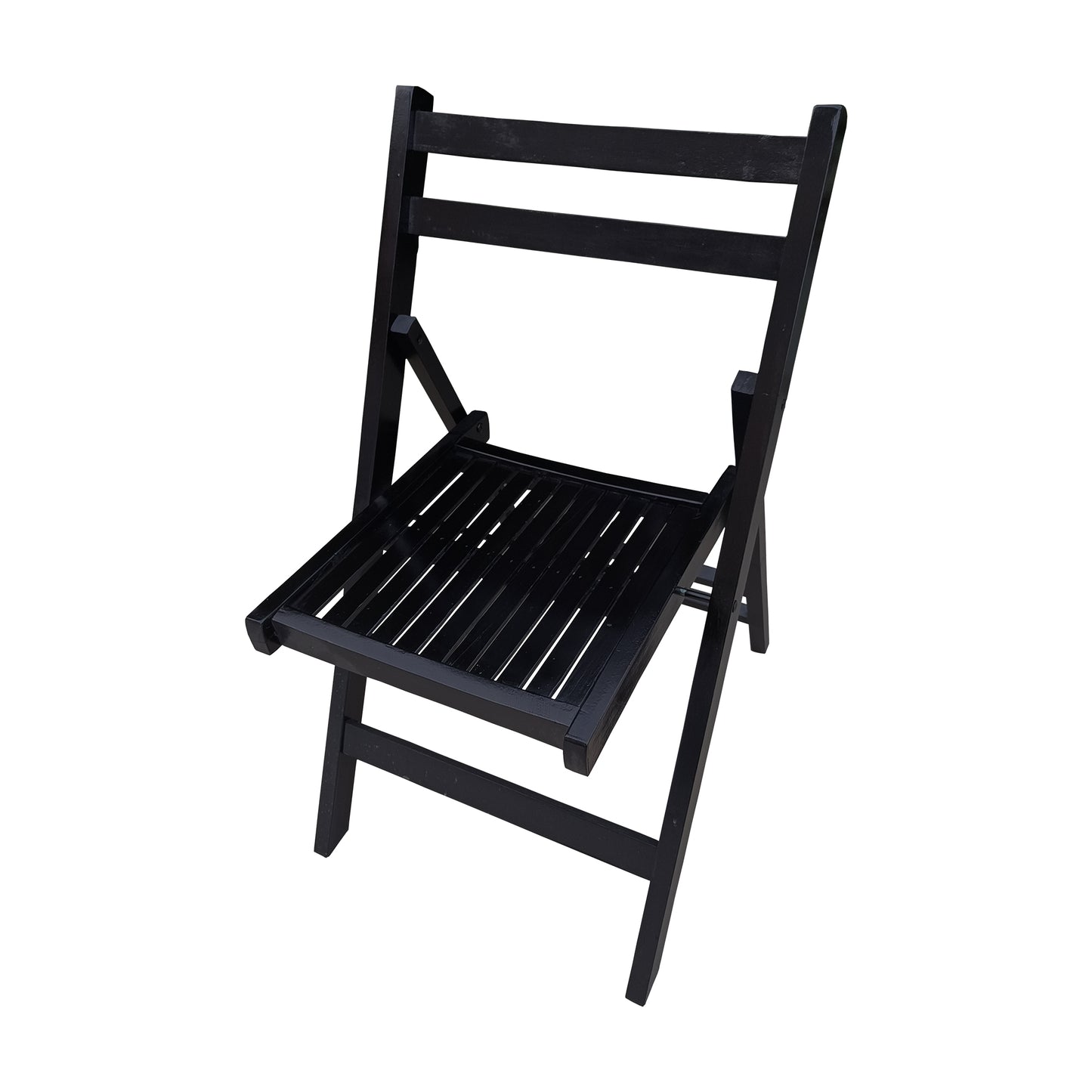 Furniture Slatted Wood Folding Special Event Chair - black, Set of 4, FOLDING CHAIR, FOLDABLE STYLE image 3