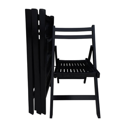 Furniture Slatted Wood Folding Special Event Chair - black, Set of 4, FOLDING CHAIR, FOLDABLE STYLE image 7