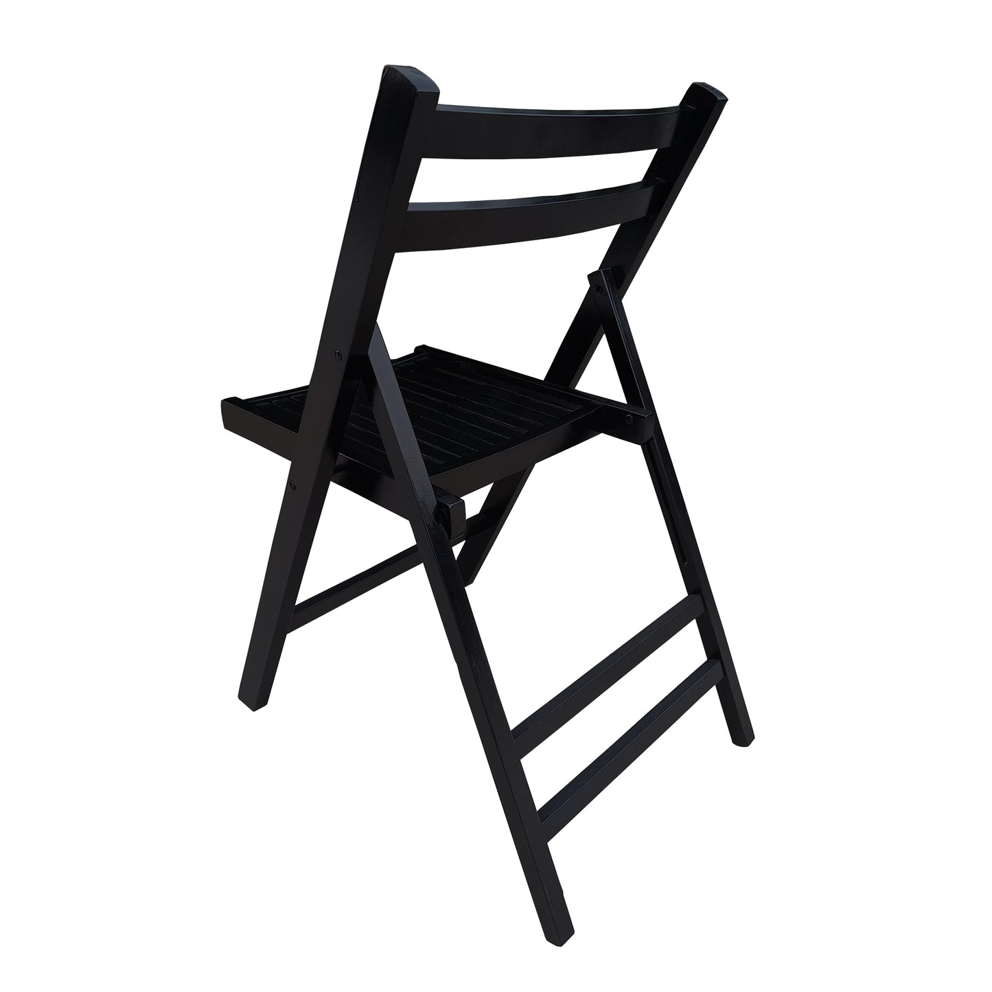 Furniture Slatted Wood Folding Special Event Chair - black, Set of 4, FOLDING CHAIR, FOLDABLE STYLE image 4