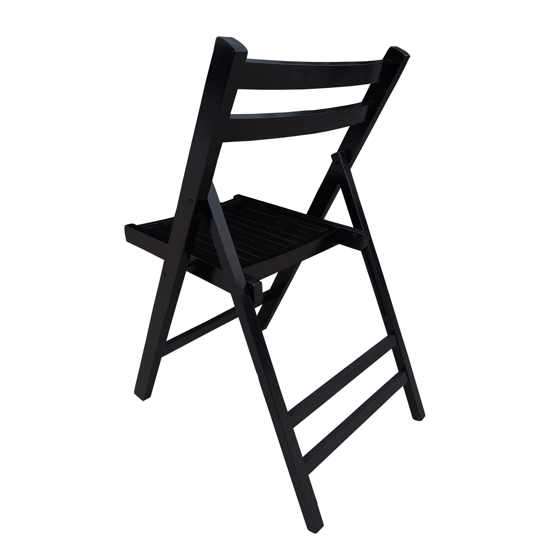 Furniture Slatted Wood Folding Special Event Chair - black, Set of 4, FOLDING CHAIR, FOLDABLE STYLE image 4