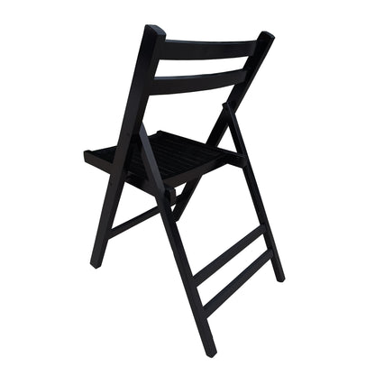 Furniture Slatted Wood Folding Special Event Chair - black, Set of 4, FOLDING CHAIR, FOLDABLE STYLE image 4