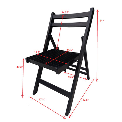 Furniture Slatted Wood Folding Special Event Chair - black, Set of 4, FOLDING CHAIR, FOLDABLE STYLE image 12