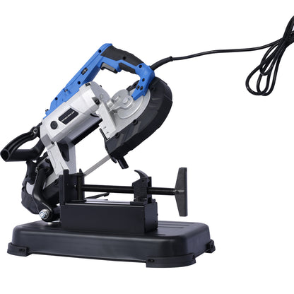 High-Performance Portable Band Saw with Removable Steel Base, 45°-90° Cutting, 10A 1100W Motor, 5-inch Depth Cut, image 1
