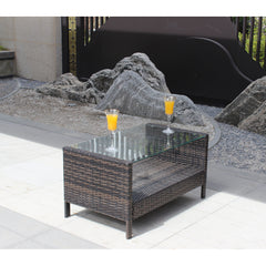 Outdoor patio Furniture  Coffee Table with clear tempered glass