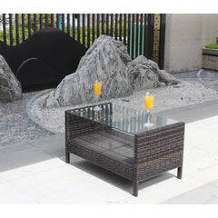 Outdoor patio Furniture  Coffee Table with clear tempered glass