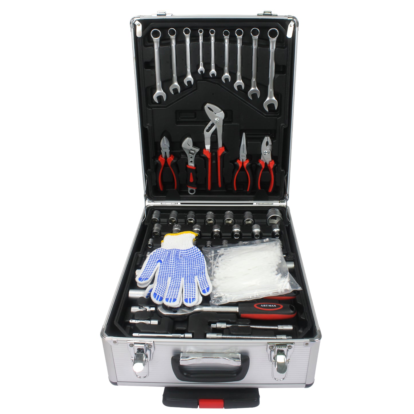 899pcs Home Repair Tool Set Kit, Toolbox Storage Case with 4 Drawers, General Household Tool Kit with Rolling Tool Box, Tool Set Kit for Maintenance, Garden, Homeowner, Handyman -Silver image 12