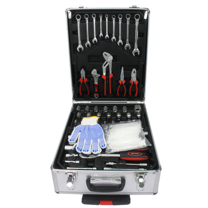 899pcs Home Repair Tool Set Kit, Toolbox Storage Case with 4 Drawers, General Household Tool Kit with Rolling Tool Box, Tool Set Kit for Maintenance, Garden, Homeowner, Handyman -Silver image 12