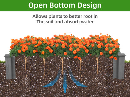 Raised Garden Bed 48x48x10'', Outdoor Wood Planter Box Over Floor, Tool-Free Assembly image 7