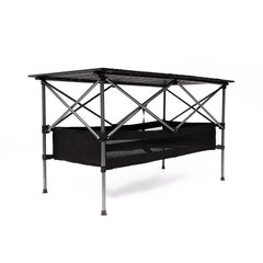 1-piece Folding Outdoor Table with Carrying Bag,Lightweight Aluminum Roll-up Rectangular Table for indoor, Outdoor Camping, Picnics,Beach,Backyard, BBQ, Party, Patio, 46.46X27.56X27.56in ,Black